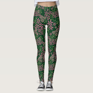 Retrofloral Green Leggings