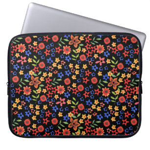 Retrofloral Miniprint Maßgeschneiderter Laptop-Sie Laptopschutzhülle