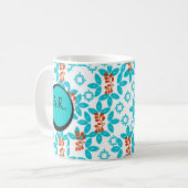 Retrofloral Mit Monogramm Kaffeetasse (Vorderseite Links)