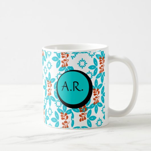 Retrofloral Mit Monogramm Kaffeetasse (Rechts)