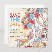 Retrofloral Save the Date (Vorne/Hinten)
