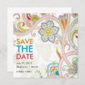 Retrofloral Save the Date (Vorne/Hinten)