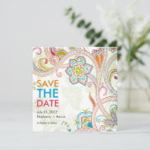 Retrofloral Save the Date (Stehend Vorderseite)