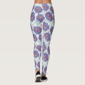 Retrofloral über das gesamte Muster Leggings (Rückseite)