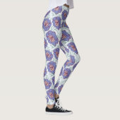 Retrofloral über das gesamte Muster Leggings (Rechts)
