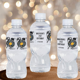 Retrofloral Vinyl Record Custom Wasserflaschenetikett