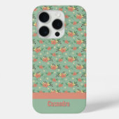 Retroflorale Autumn green pattern custom Case-Mate iPhone Hülle (Rückseite)