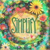 Retroflorale Moderne vereinfachen ein Wort Aufkleber (Vorderseite)