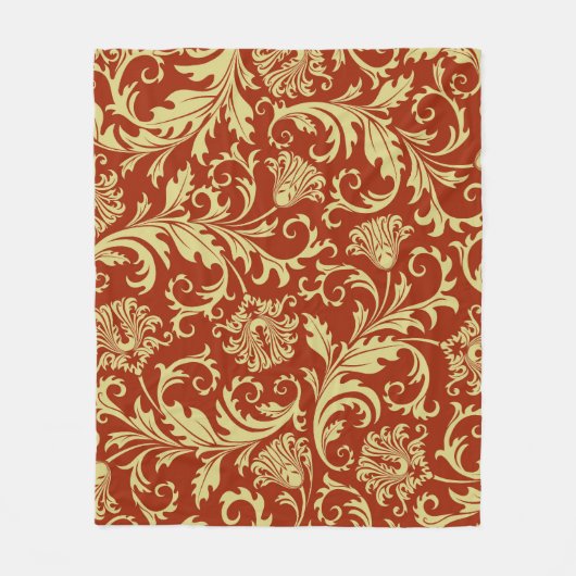 Retrofloralen: Vintager Musterhintergrund. Fleecedecke (Vorderseite)