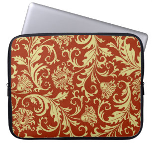 Retrofloralen: Vintager Musterhintergrund. Laptopschutzhülle