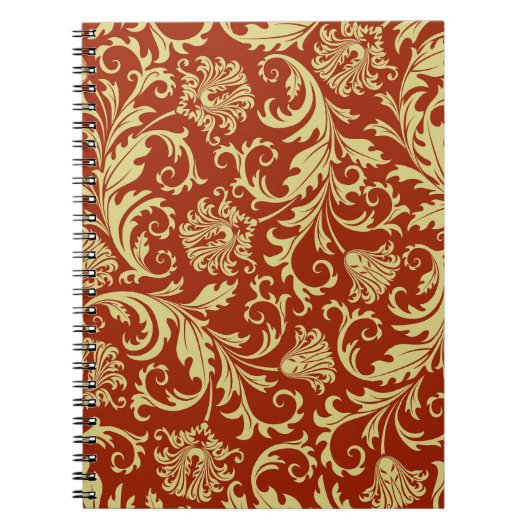Retrofloralen: Vintager Musterhintergrund. Notizblock (Vorderseite)