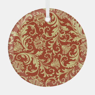Retrofloralen: Vintager Musterhintergrund. Ornament Aus Glas
