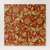 Retrofloralen: Vintager Musterhintergrund. Puzzle (Horizontal)