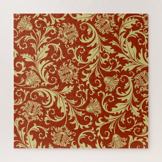 Retrofloralen: Vintager Musterhintergrund. Puzzle (Vertikal)