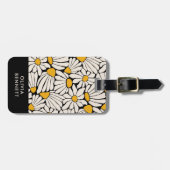 Retrofloraler schwarzer gelber Block Gepäckanhänger (Vorderseite horizontal)