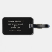 Retrofloraler schwarzer gelber Block Gepäckanhänger (Rückseite horizontal)