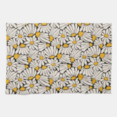 Retrofloraler schwarzer gelber Block Geschirrtuch (Horizontal)