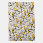 Retrofloraler schwarzer gelber Block Geschirrtuch (Vertikal)