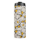 Retrofloraler schwarzer gelber Block Thermosbecher (Vorderseite)