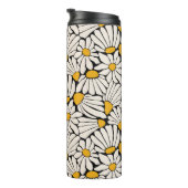 Retrofloraler schwarzer gelber Block Thermosbecher (Nach rechts gedreht)