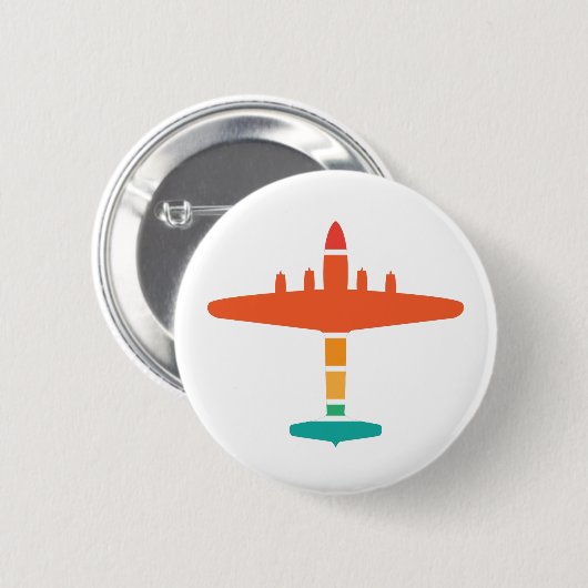 Retroflugzeug Button (Vorne & Hinten)