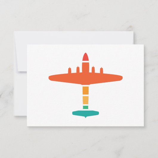 Retroflugzeug Einladung (Vorderseite)