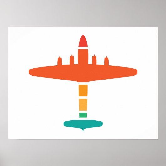 Retroflugzeug Poster (Vorne)