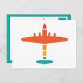 Retroflugzeug Postkarte (Vorne/Hinten)