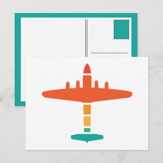 Retroflugzeug Postkarte (Vorne/Hinten)