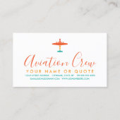 Retroflugzeug Visitenkarte (Rückseite)