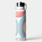 Retroformen - pastellfarbener Regenbogenskriptname Trinkflasche (Hinten)