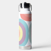 Retroformen - pastellfarbener Regenbogenskriptname Trinkflasche (Vorderseite)