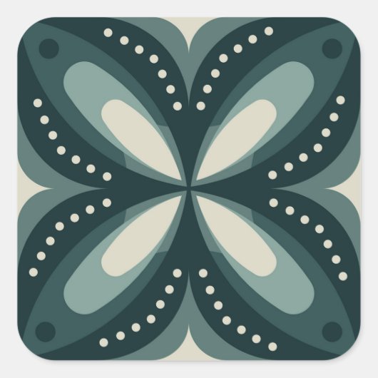 Retroformen Quadratischer Aufkleber (Vorderseite)