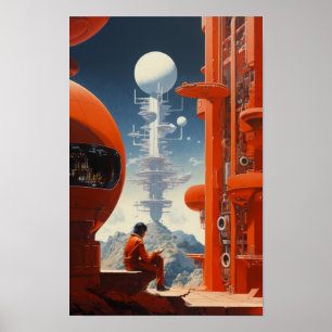 Retrofuturismus Sci-Fi 70er Jahre Poster