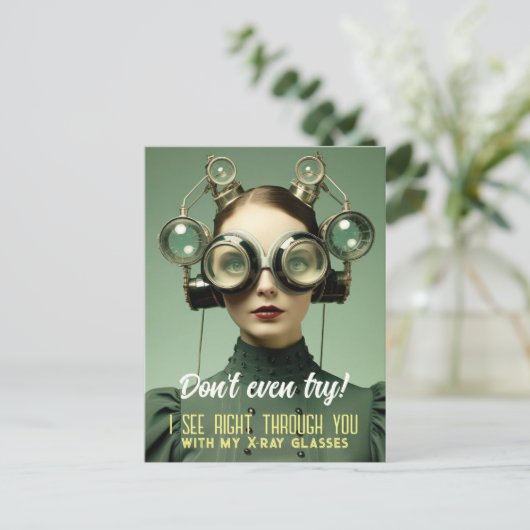 Retrofuturistische X-Ray-Vision - Sehen Sie sich d Postkarte (Stehend Vorderseite)