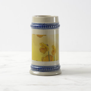 Retrogelbe Narzisse Osterglocke Vintage Bierglas