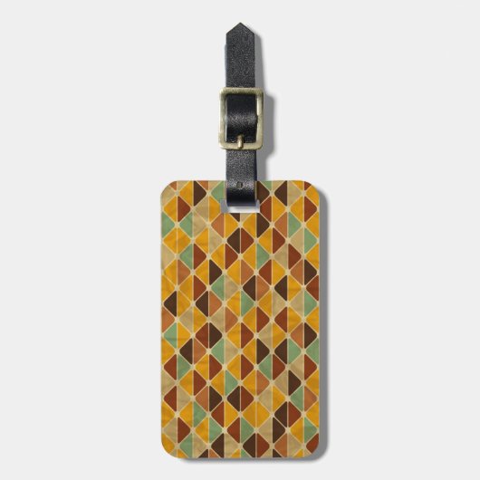 retrogeometrisches Muster 3 Gepäckanhänger (Vorderseite vertikal)