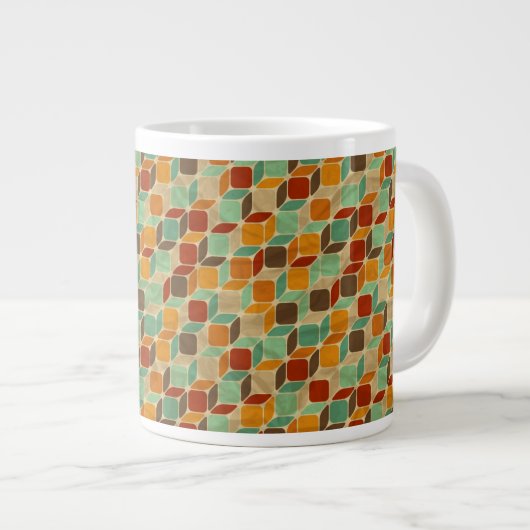 retrogeometrisches Muster 4 Jumbo-Tasse (Vorderseite Rechts)