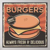 Retrogeschäft mit Vintagem Burger Poster (Vorne)