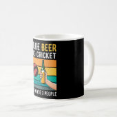 Retrogeschenk für Cricket und Bier Kaffeetasse (VorderseiteRechts)