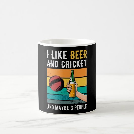 Retrogeschenk für Cricket und Bier Kaffeetasse (Mittel)