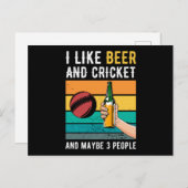 Retrogeschenk für Cricket und Bier Postkarte (Vorne/Hinten)