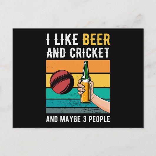Retrogeschenk für Cricket und Bier Postkarte (Vorderseite)