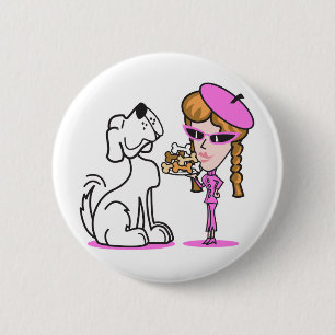 Retrogirl und Haustier Button