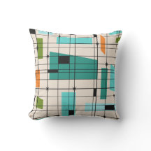 Retrogitter und Sternexplosionen Außenkissen