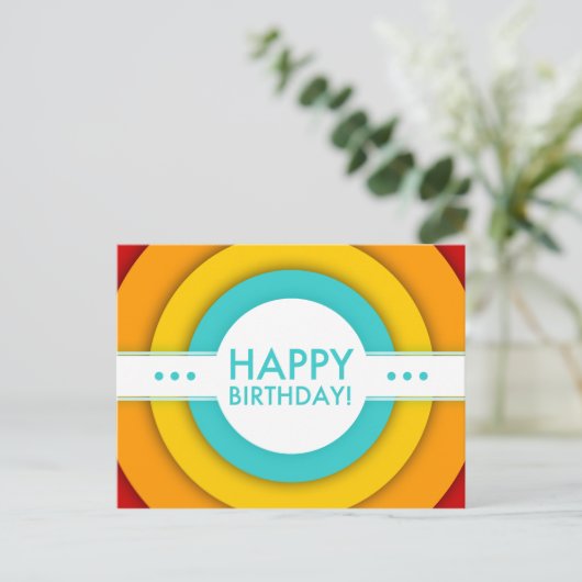 Retroglückstag Postkarte (Stehend Vorderseite)