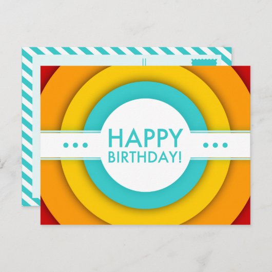 Retroglückstag Postkarte (Vorne/Hinten)