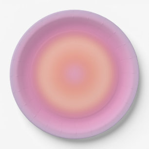Retrogradient dunkelblau und pink abstraktes Aura Pappteller