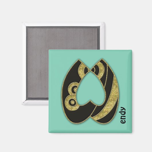 Retrogramm - W Magnet (Vorderseite/Rückseite)