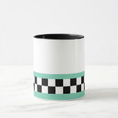Retrogrün gestreifte Schachbretter Tasse (Zentrum)